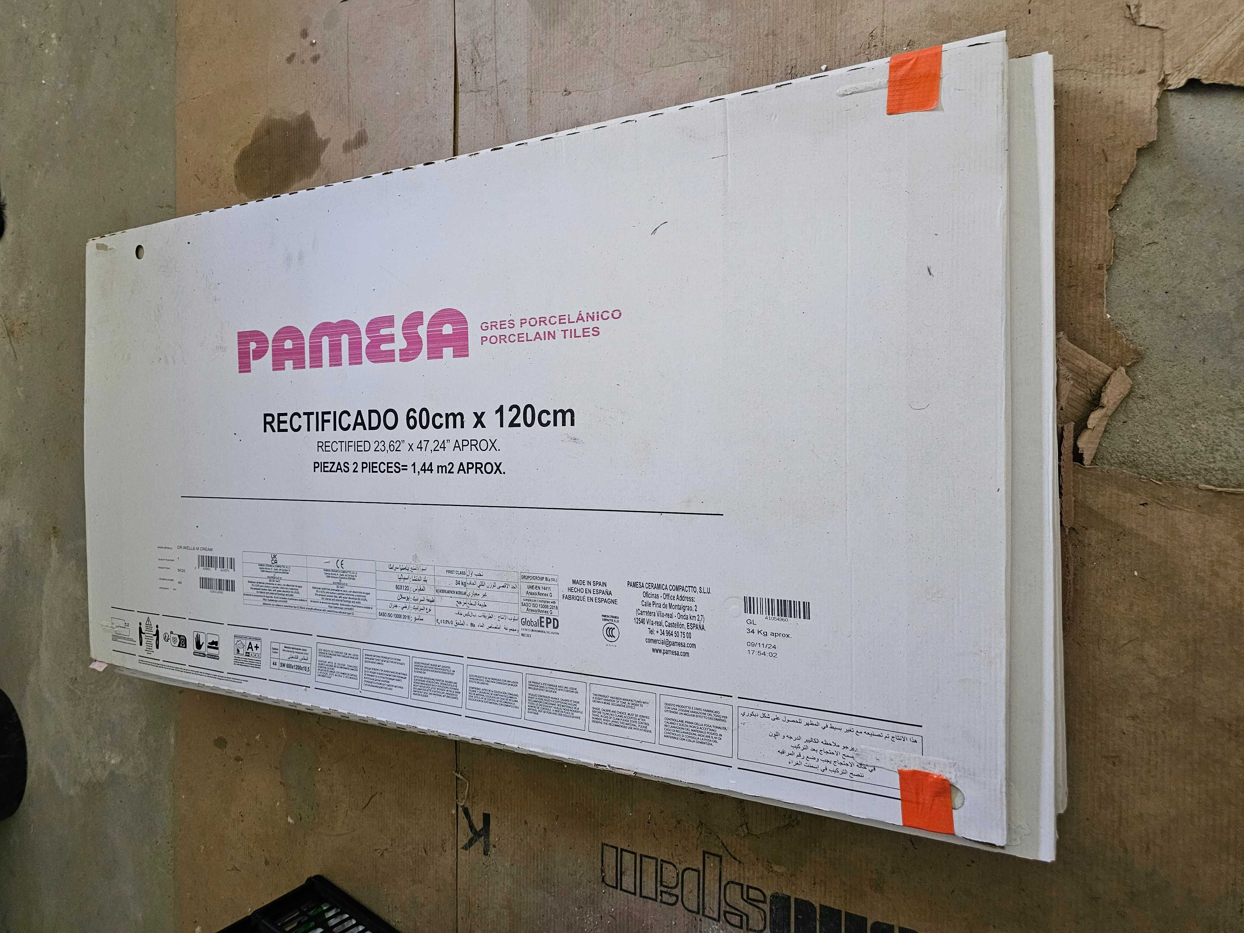Płytki gres Pamessa CR.Wells Cream Mat 60x120 Gat I (7 m2) - wyprzedaż