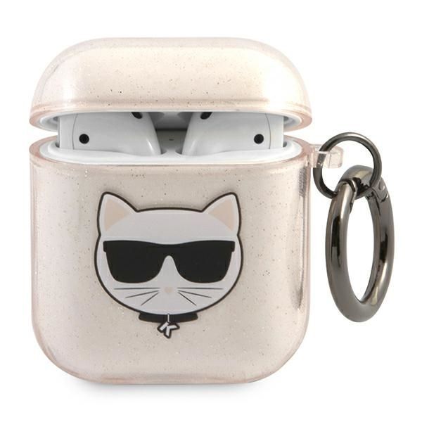 Etui na AirPods 1/2 Karl Lagerfeld Choupette Złoty Mieniący