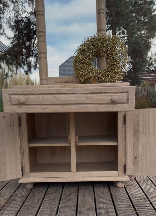 Komoda z lustrem , dębowy zestaw