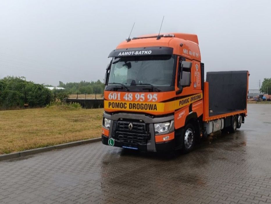 Pomoc drogowa, holownik, laweta hydrauliczna, zamiana, Renault Gama T