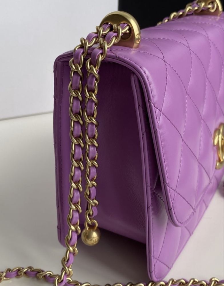 Chanel flap chain fiolet