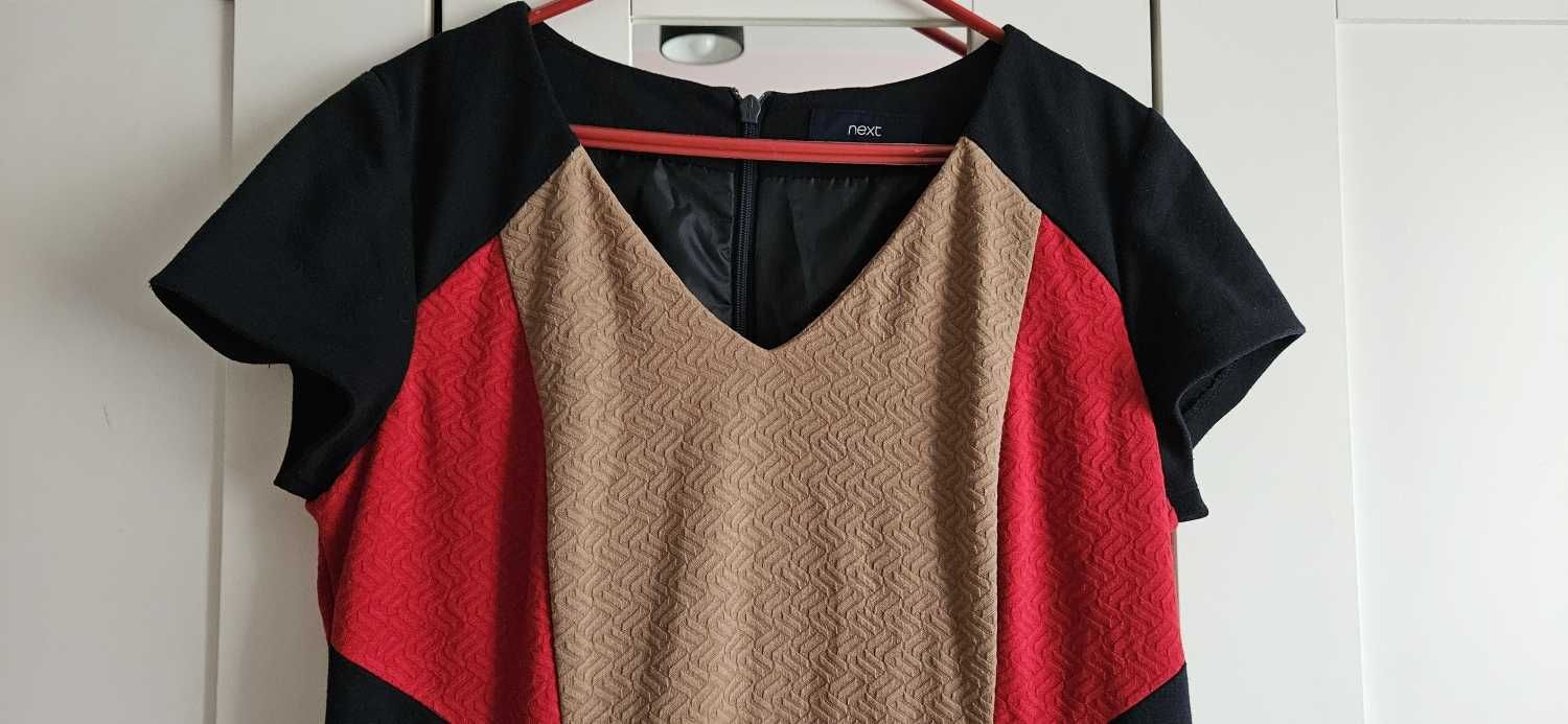 Next Wyszczuplająca klasyczna sukienka Ołówkowa Dzianina 44 plus size