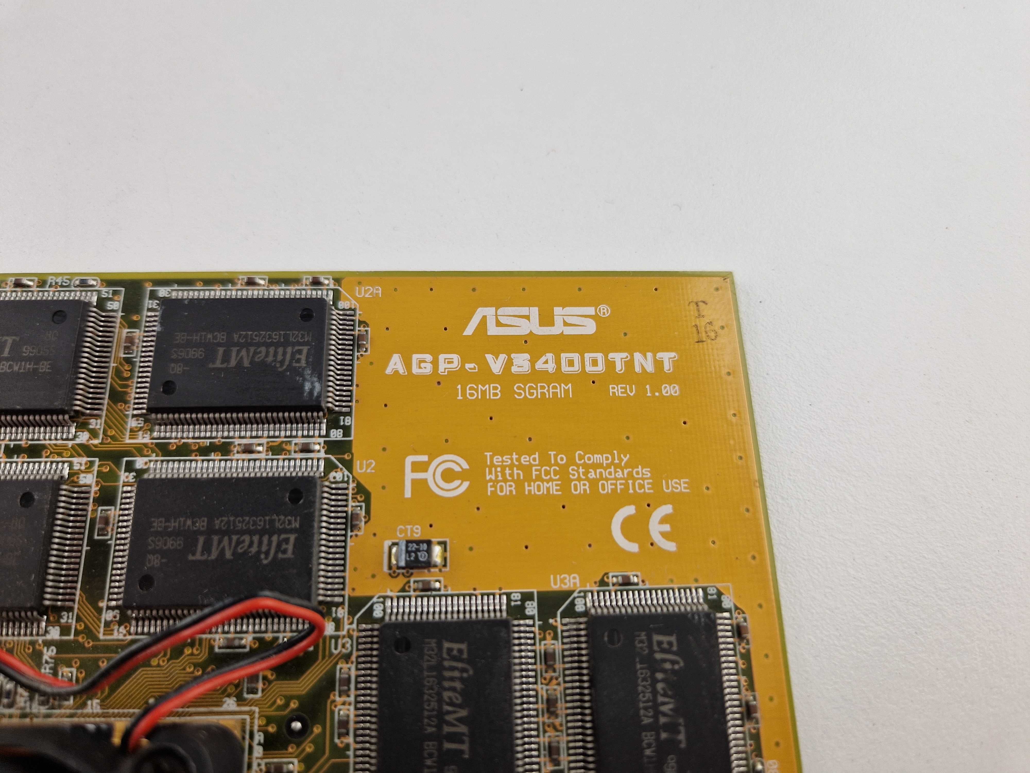 .Karta Graficzna ASUS V3400 TNT 16 MB SGRAM Rev. 1.00 na AGP