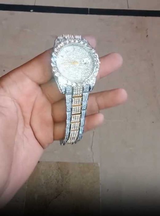 Relógio de Quartzo Cintilante Gelado de Luxo