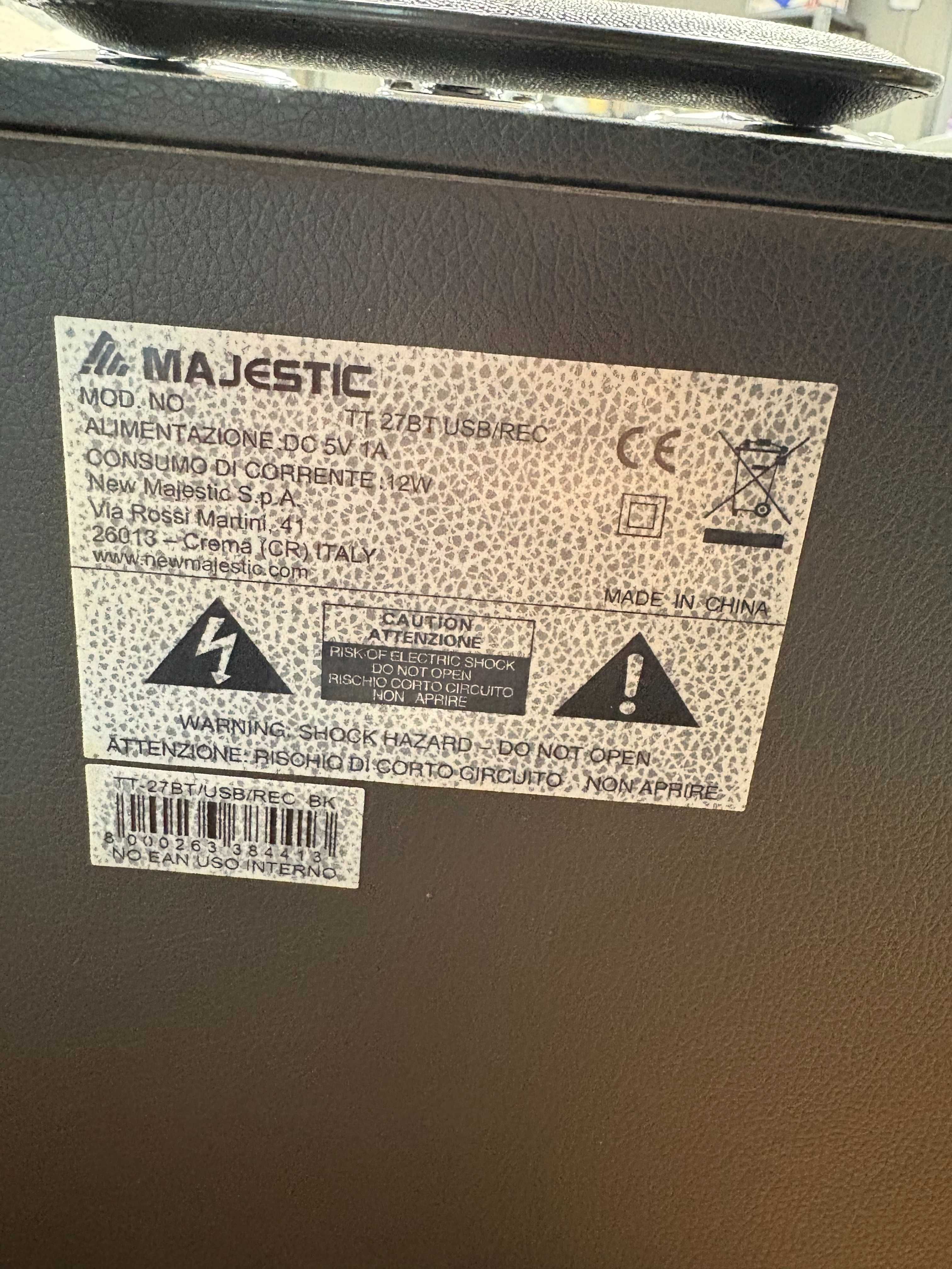 Gramofon Majestic TT-27 BT USB REC Uszkodzony