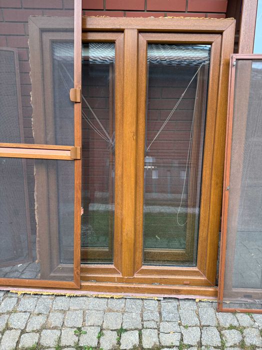 Okna PCV dwuszybowe używane złoty dąb różne rozmiary