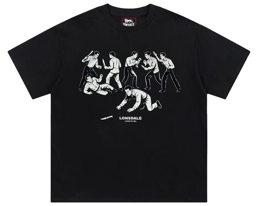 Мужские Футболки Lonsdale fight Logo унисекс лонсдейл тишка черные