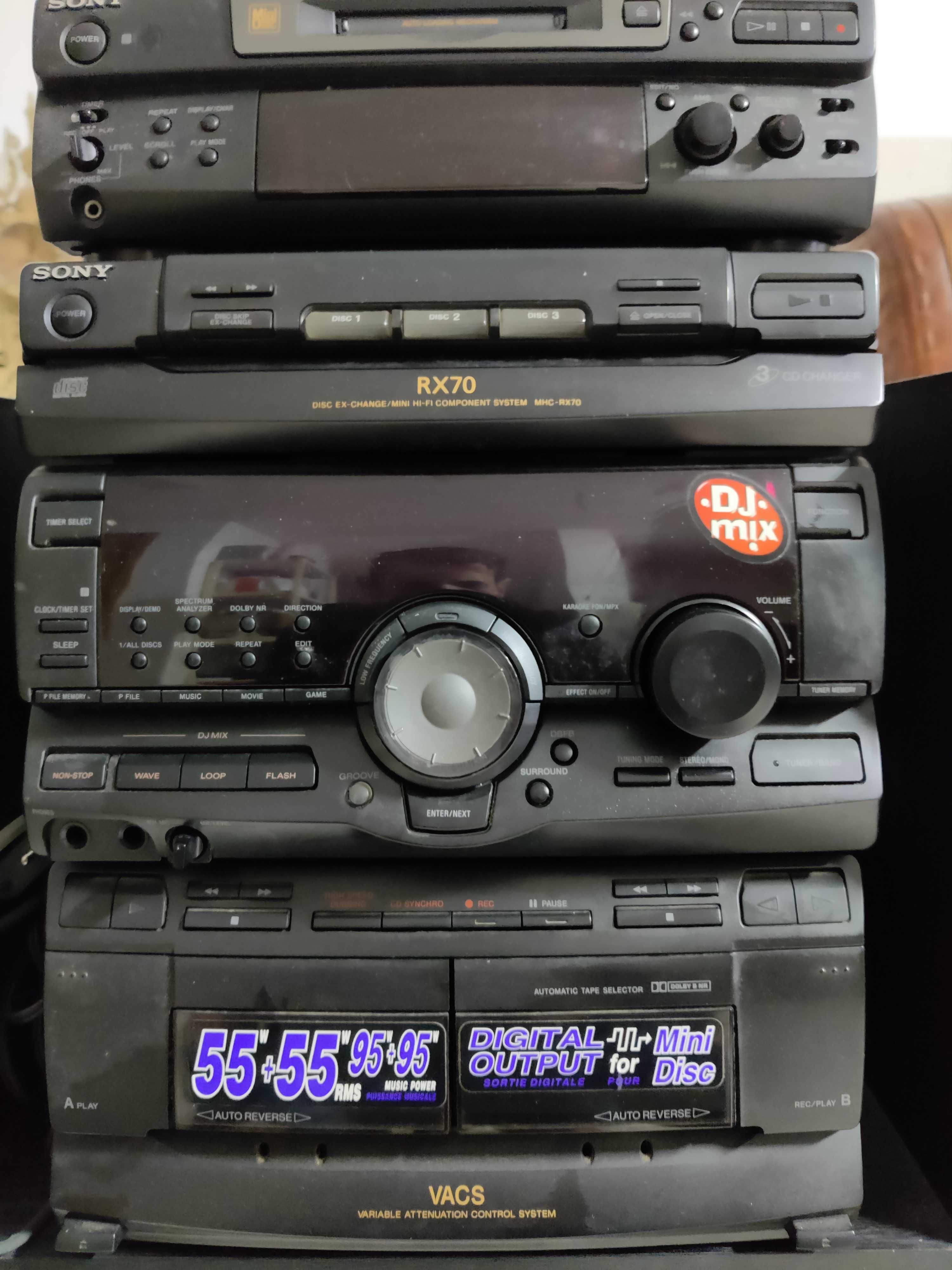 Aparelhagem Sony MHC-RX70 + Minidisk deck MDS-S38 + Móvel