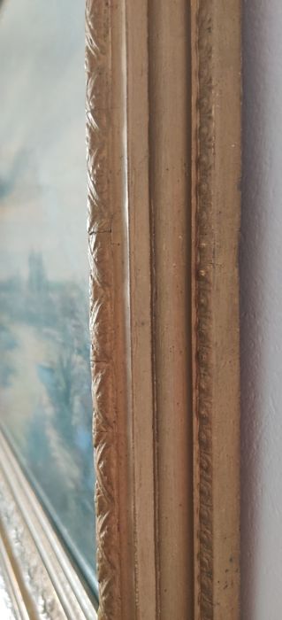 Obraz pastele w pięknej ciężkiej ramie za szkłem.