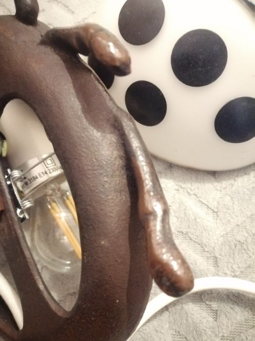 Stara żeliwna ciężka zabytkowa lampa kolekcjonerska OKAZJA