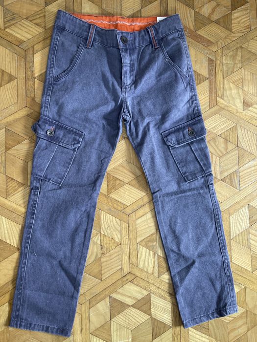 Primigi bojówki spodnie 116 granat kieszenie bawelna regulacja pas