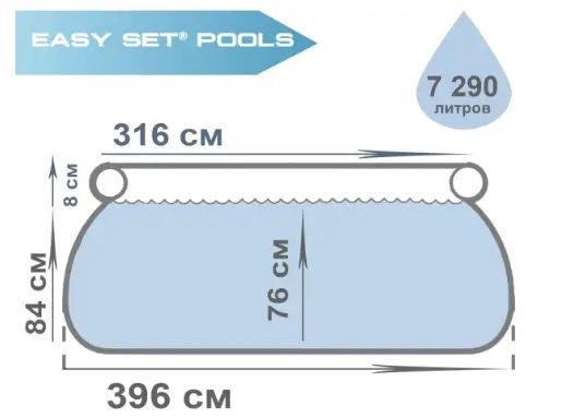 Надувний басейн Intex 396х84см 7290л з Німеччини