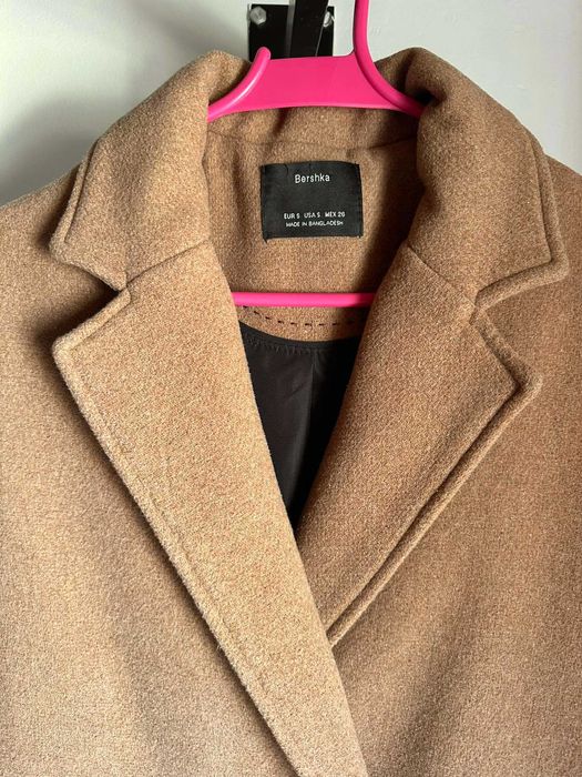 Sobretudo comprido mulher casaco longo bershka camel