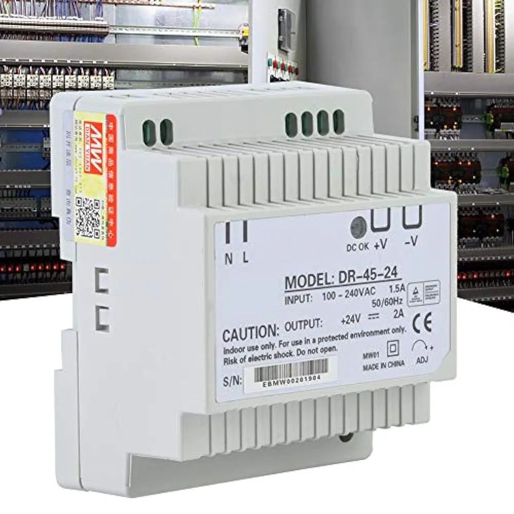 DR-45-24 Zasilacz impulsowy 45 W z pojedynczym wyjściem, 24 V na szyne