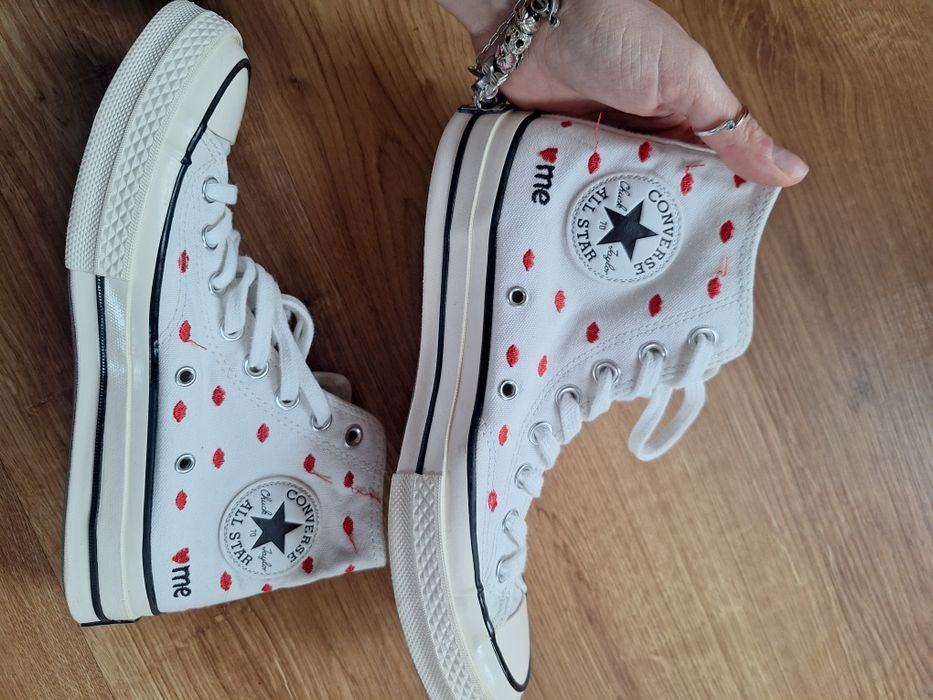 Converse all star 70 hi kiss me usta serduszka biale wysokie high