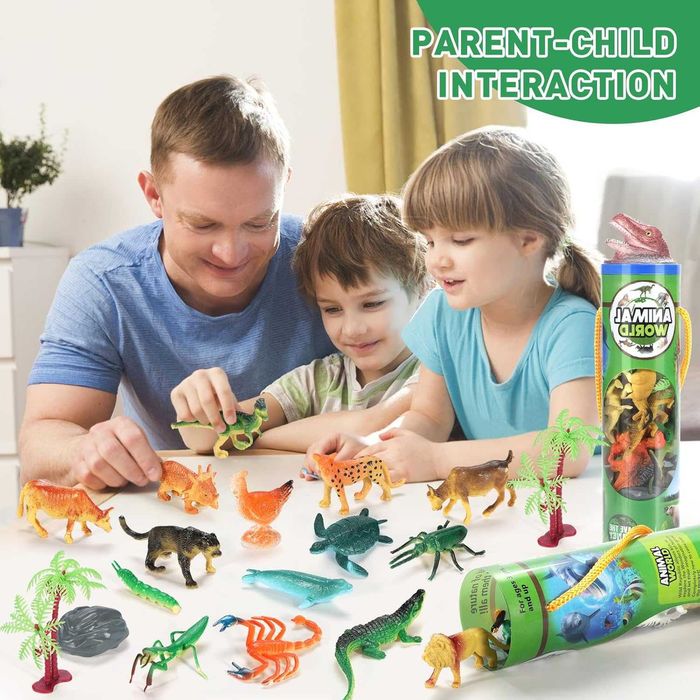 Zestaw figurek zwierzęta w tubie mix zestaw 102 elementy A60