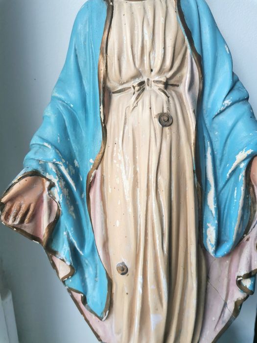 Figura przedwojenna płacząca Matka Boska Niepokalana antyk Maria