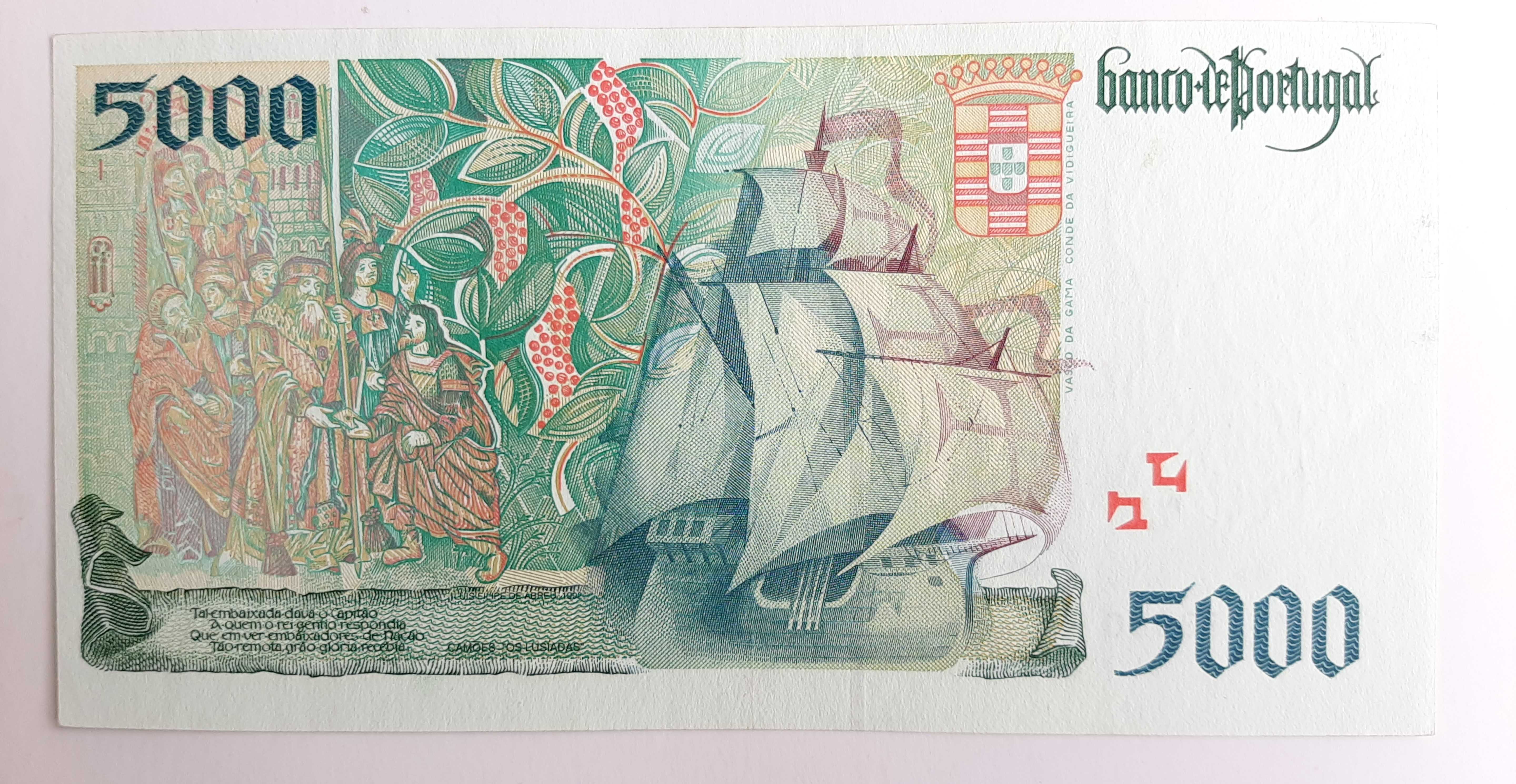 Nota Nova 5.000 escudos da serie Navegadores, 1998