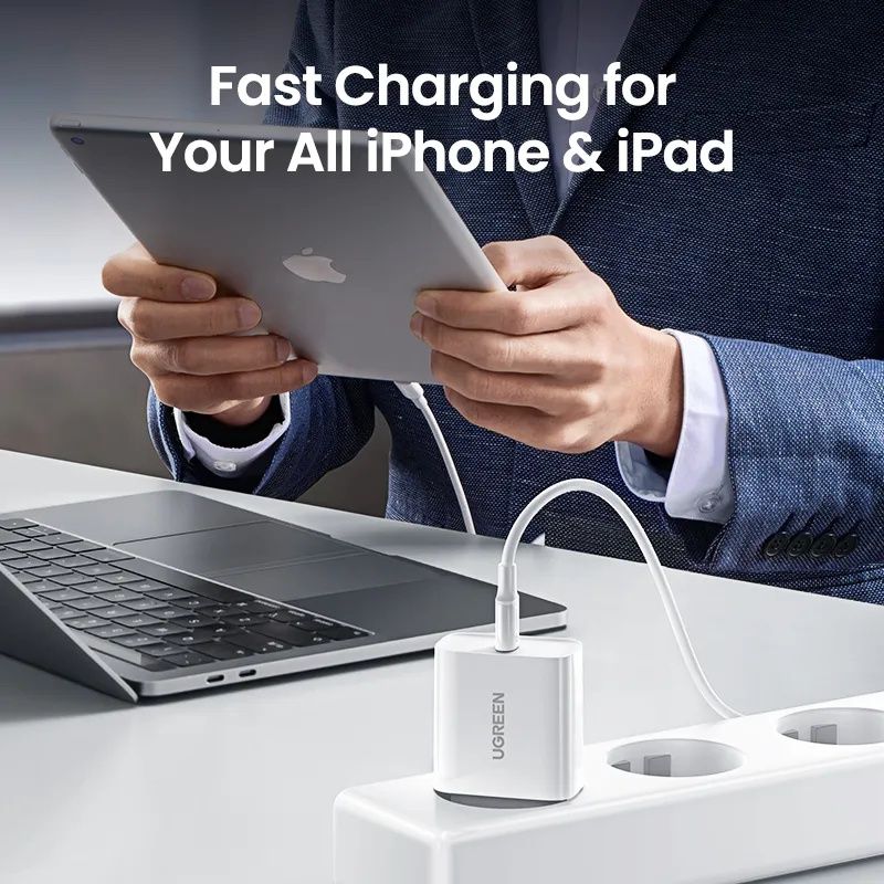 Зарядка PD 20W + кабель MFi Lightning/USB-C UGREEN Комплект iPhone