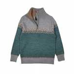 VIKAFJELL Sweter Męski Half Zip Wełniany Wzór r. M