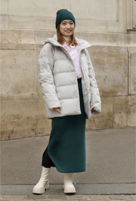 Тепла трикотажна бавовняна спідниця uniqlo з розрізом на нозі