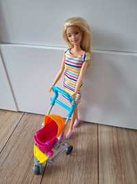 Lalka Barbie Mattel z wózkiem