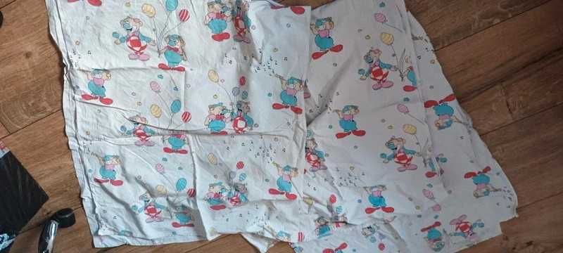 Tkanina bawełniana pościelowa wzór klauny lata 90/ handmade