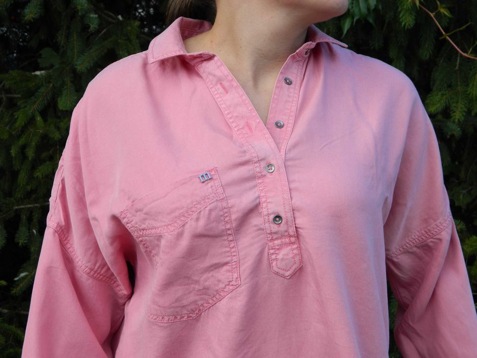 Monnari 42 * koszula bluzka z lyocellu oversize * brzoskwiniowy róż