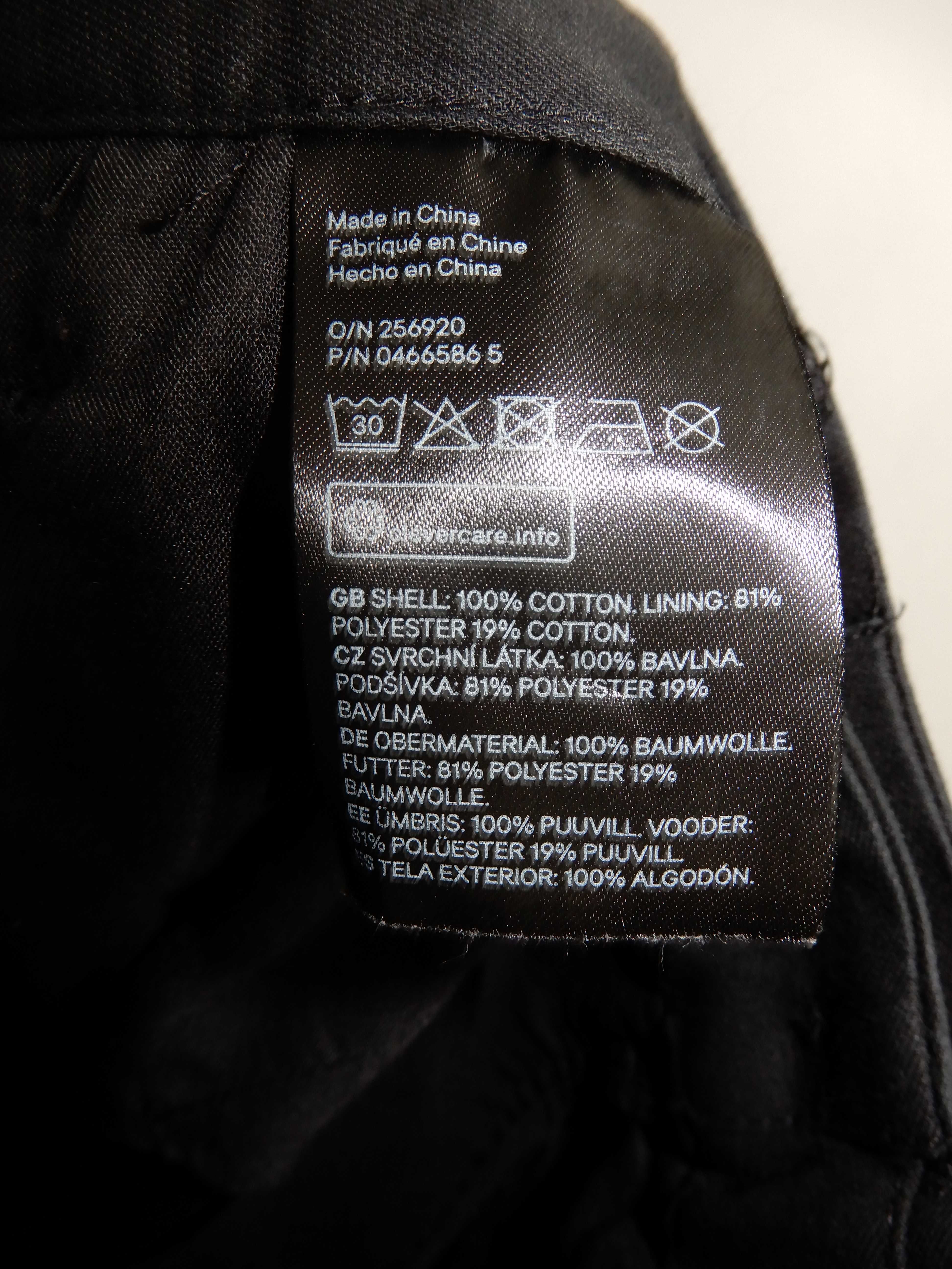 Spodnie chinosy czarne bawełna długie H&M 52