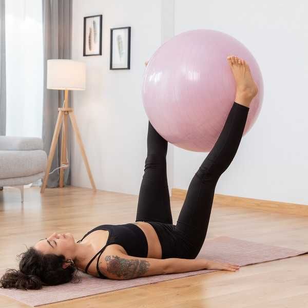 Bola de Yoga com Anel de Estabilidade e Bandas de Resistência Fitness