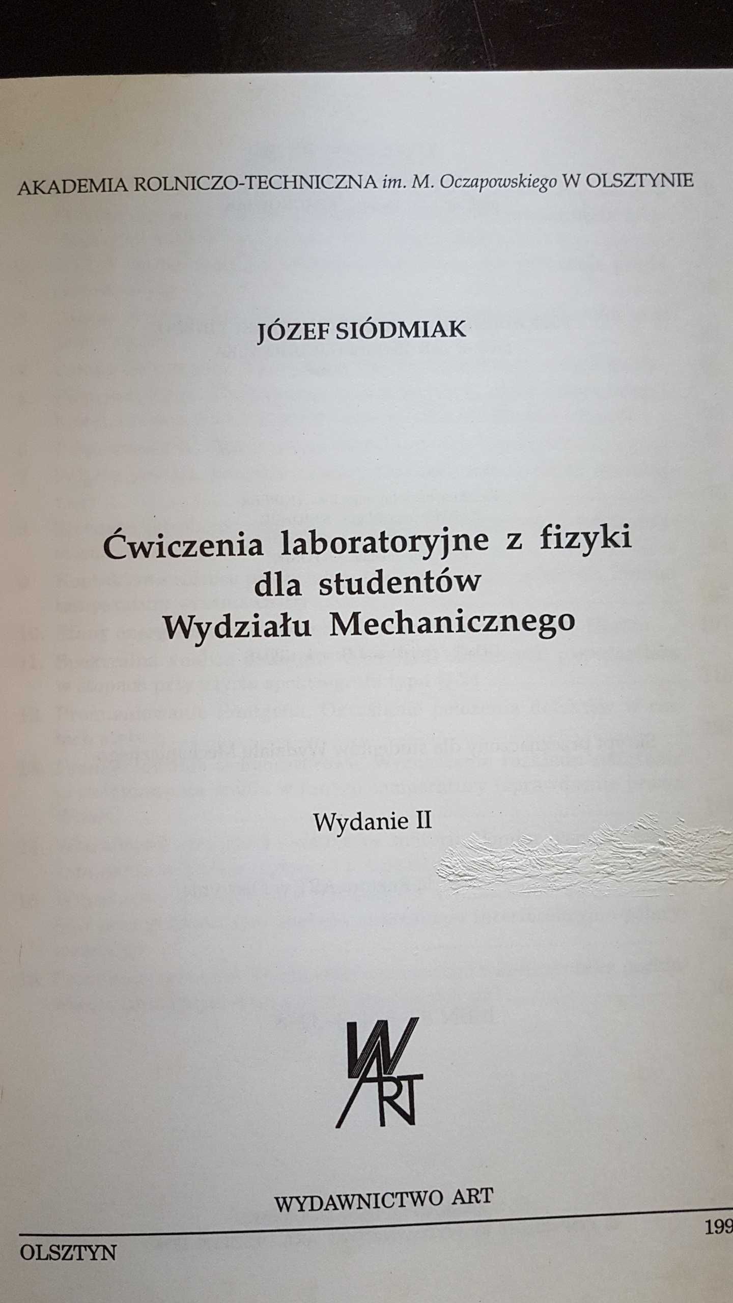 Ćwiczenia laboratoryjne z fizyki dla mechaników NOWA skrypt Siódmiak