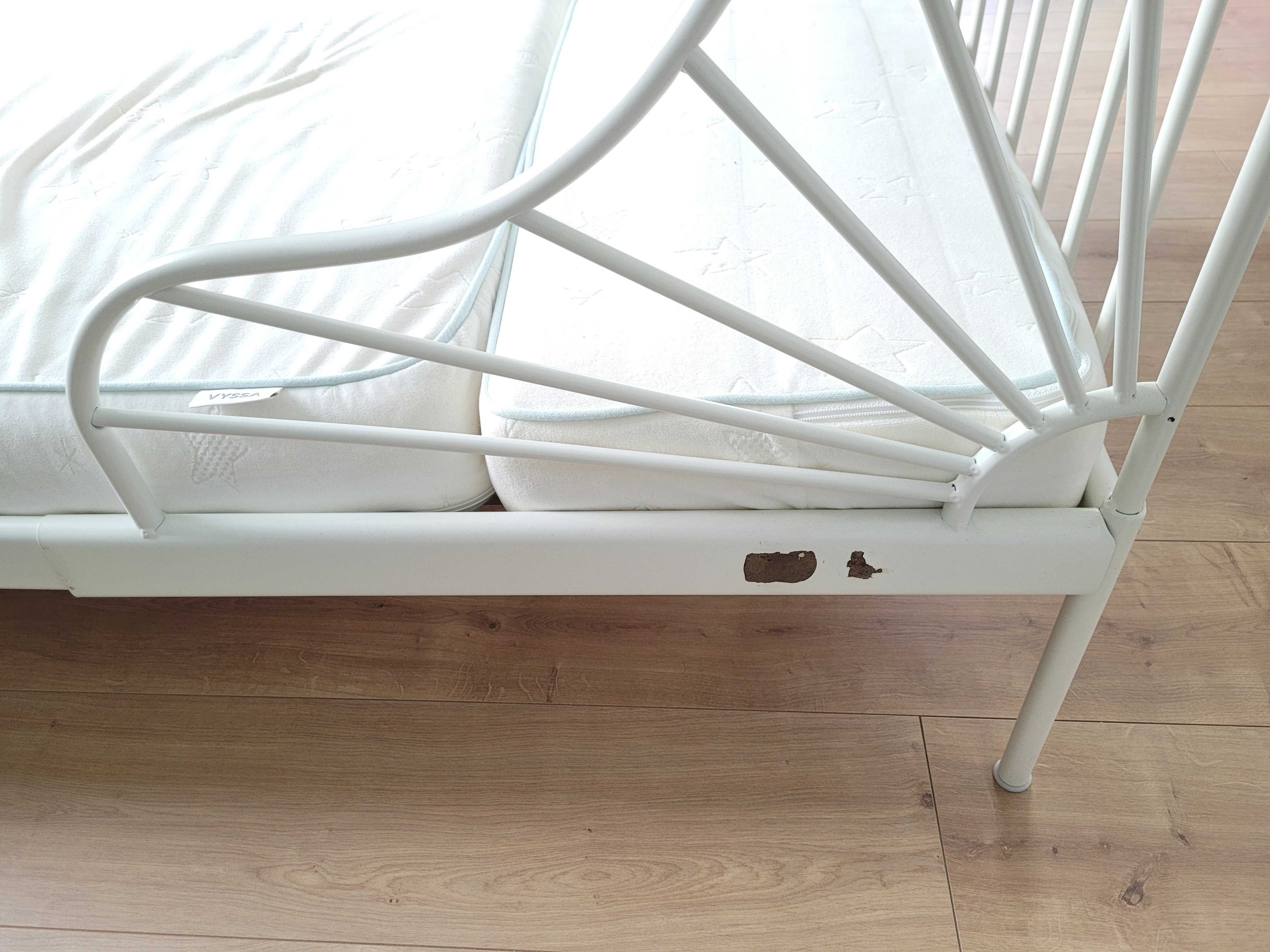 Łóżko rozsuwane MINNEN Ikea białe + stelaż + materac