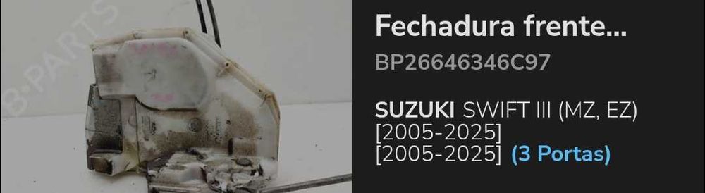 Fechadura porta passageiro suzuki swift