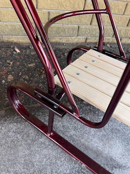 Дитячі санки зі знімною спинкою та ручкою штовхачем