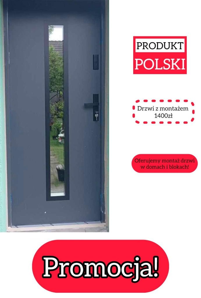Drzwi zewnętrzne z montażem do bloku