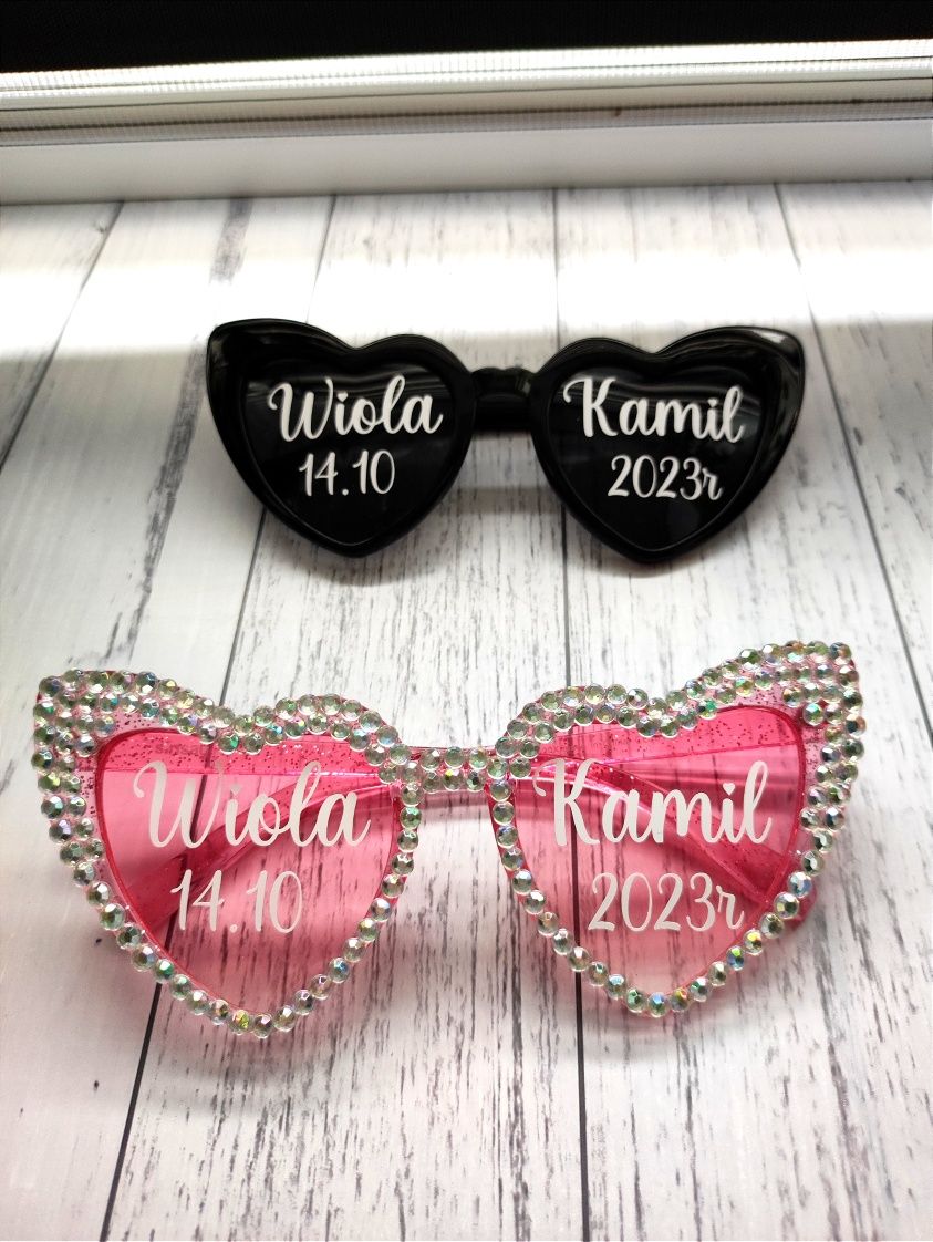 Okulary serca na wesele