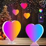 Lampka Nocna LED RGB Serce16 cm, Świecąca w Rytm Muzyki