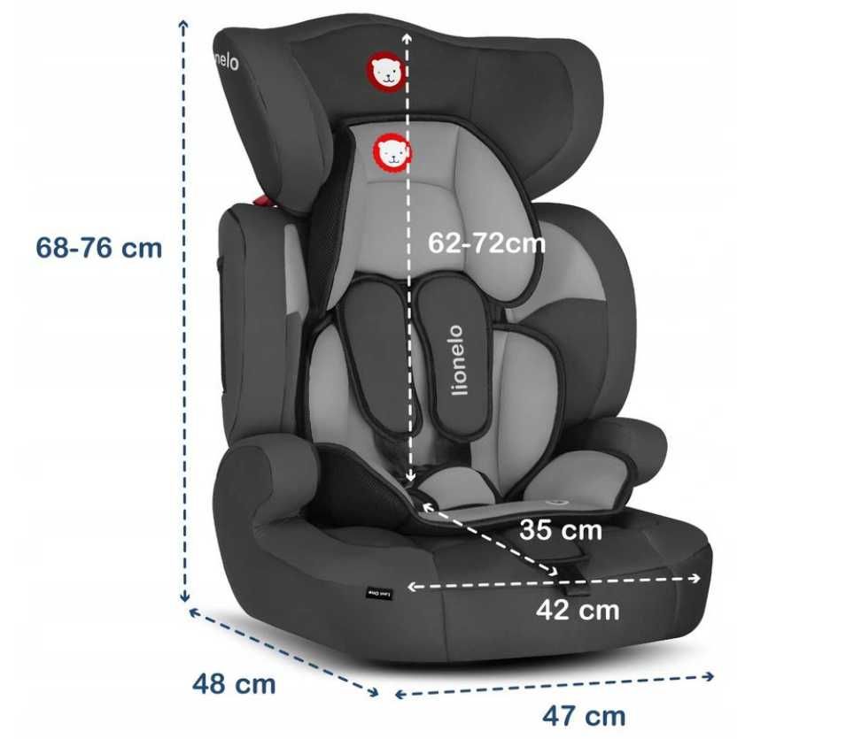 Fotelik Lionelo LEVI ONE 9-36kg Regulowany Zagłówek Podstawka 2w1