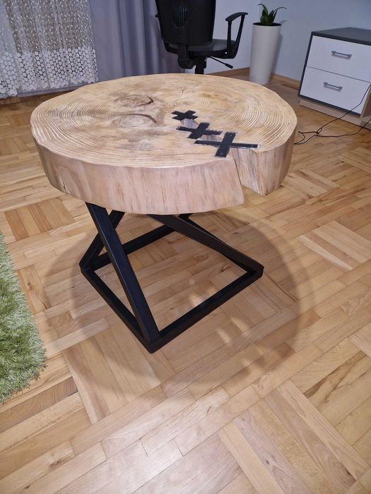 Stolik loft plaster drewna