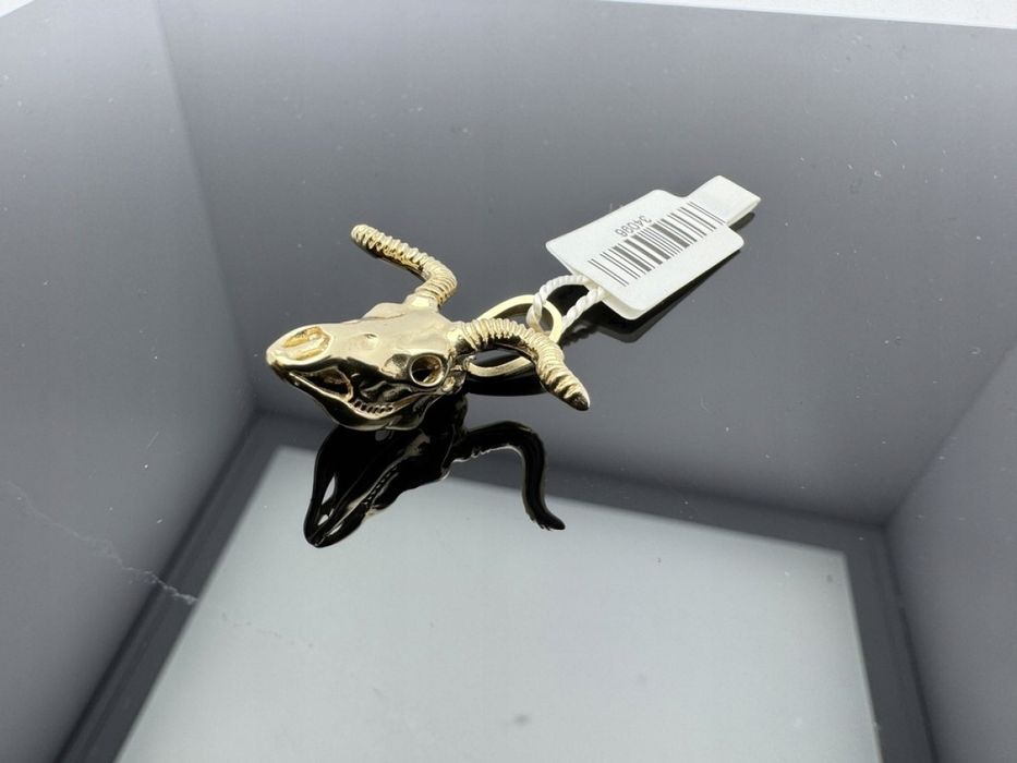 Piękna Złota Zawieszka 4,22g p585 CZASZKA KOZŁA