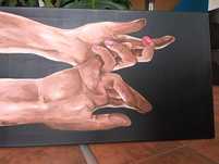 Obraz UNIKAT ręcznie "Razem" dłonie akt Katarzyna Bączkowska 70x50 cm
