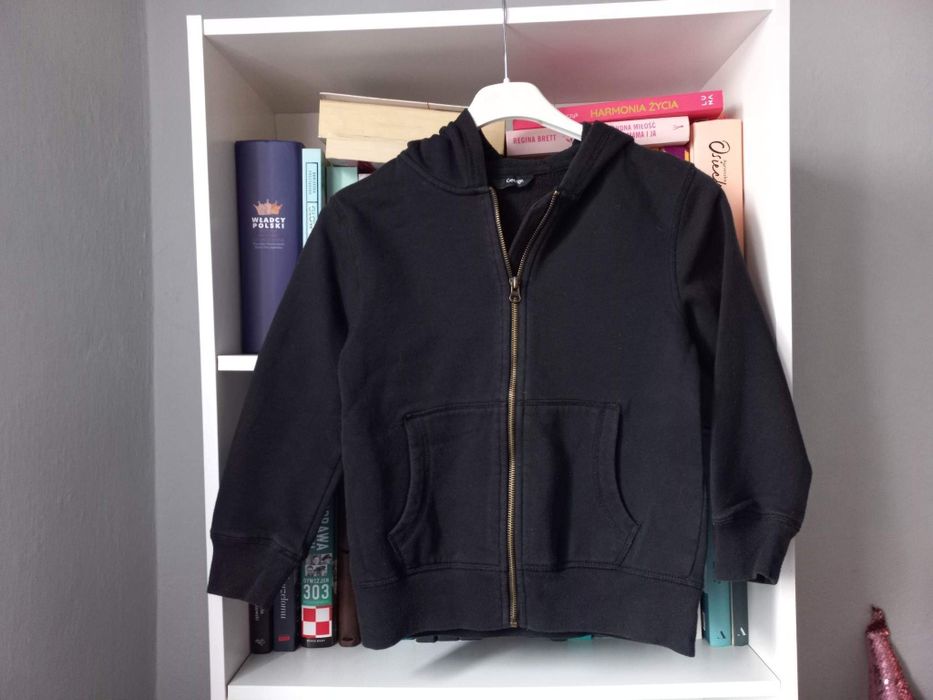 Czarna rozpinana Bluza z kapturem dla chłopca 122/128 George rozsuwana