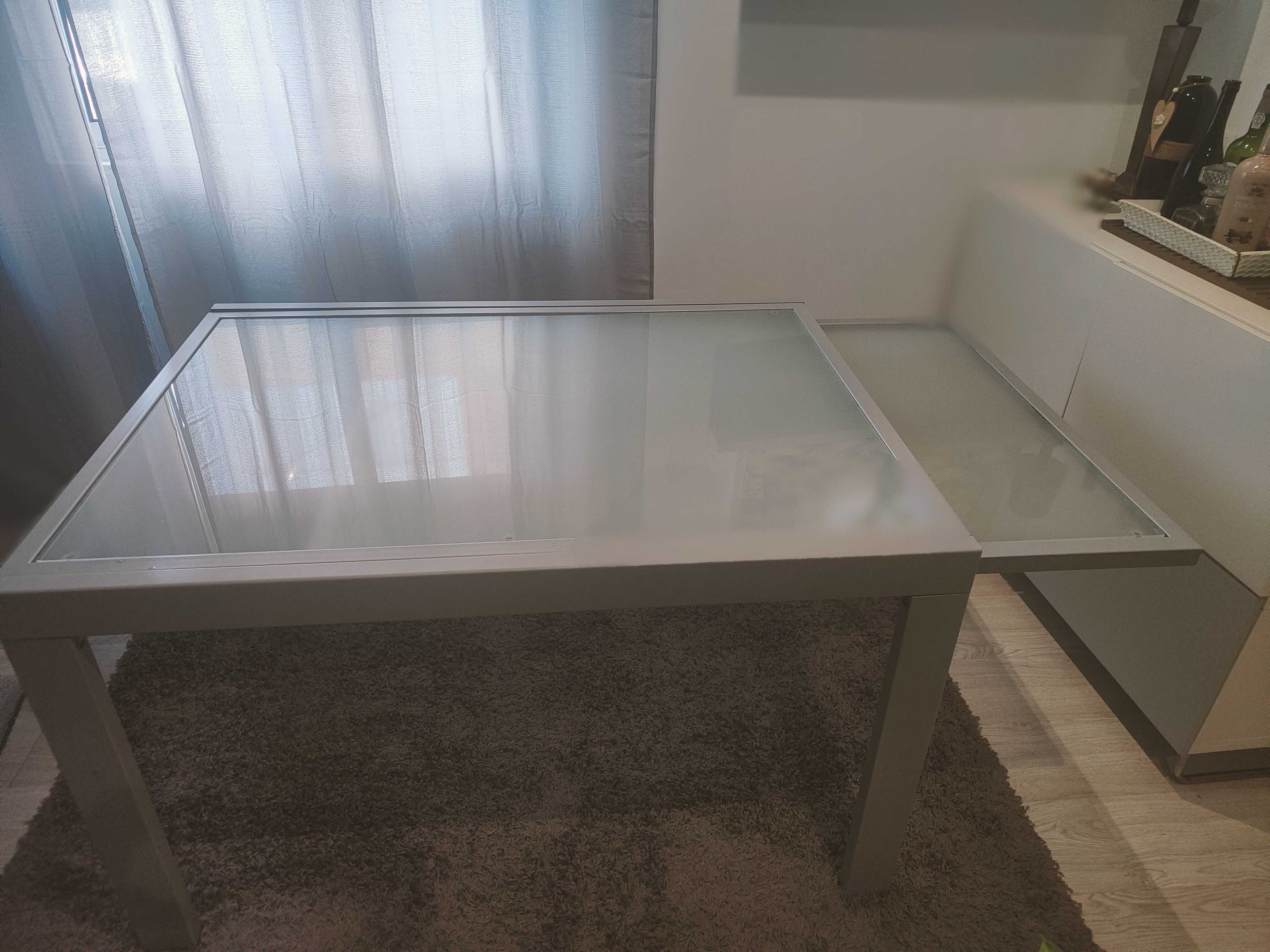 Mesa vidro extensível