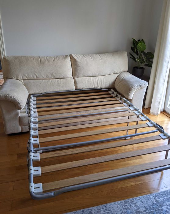 Sofá cama - 3 lugares [creme] ** Para despachar (mudança de casa)**