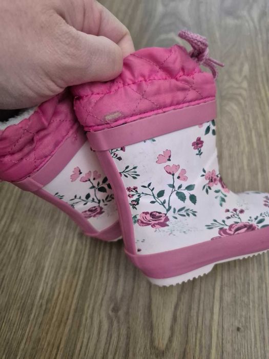 Ocieplane kalosze dla dziewczynki w rozmiarze 19