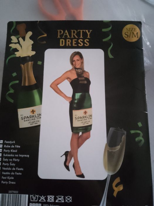Super strój damski na imprezę Sylwestrową SZAMPAN