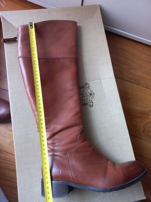 Lasocki skórzane oficerki 38 wysokie kozaki do kolan skóra naturalna