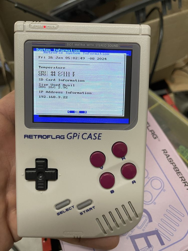 Retroflag GPI case + rpi 0w GameBoy