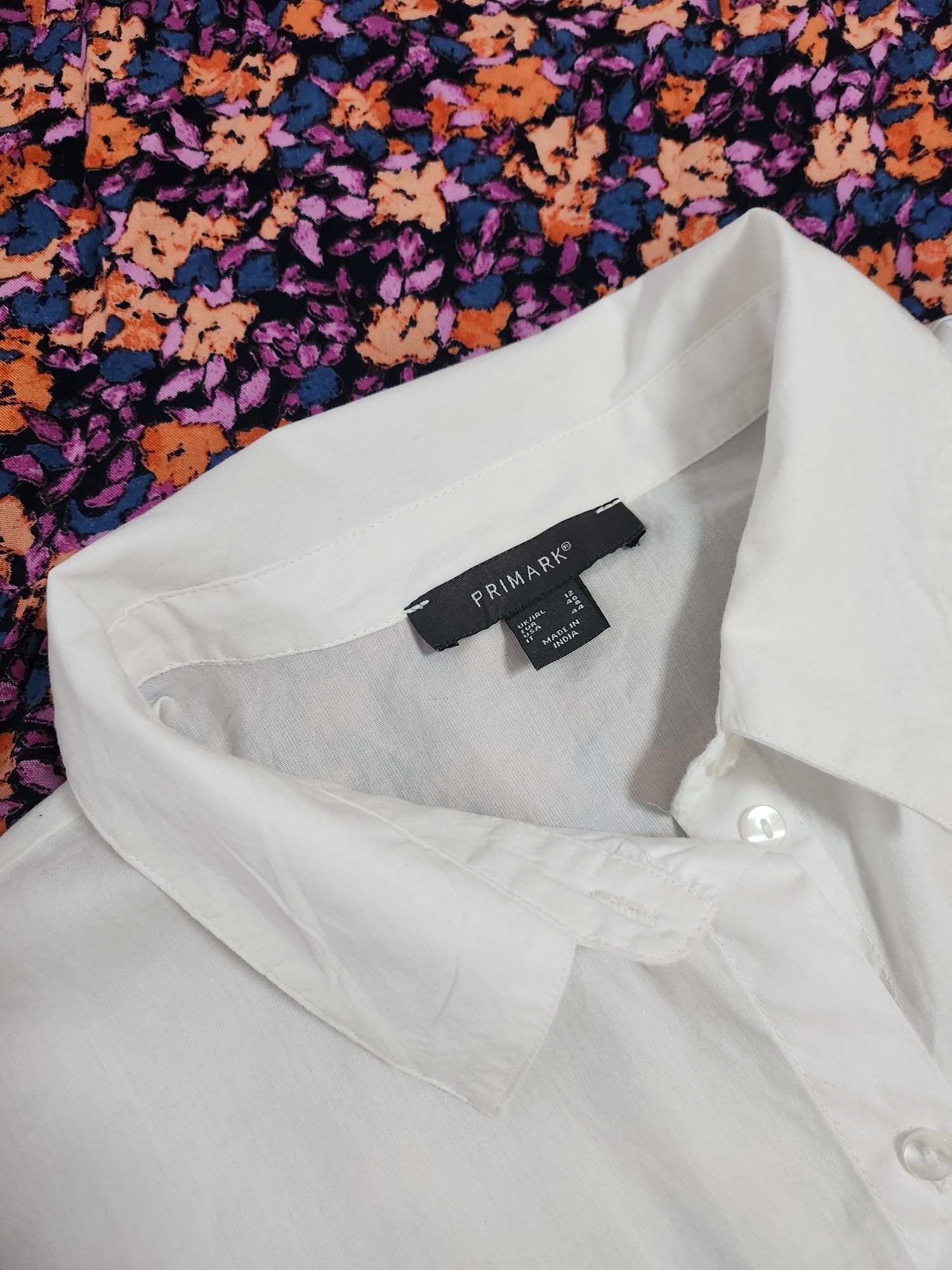 Белая короткая рубашка кроппед Primark коттон