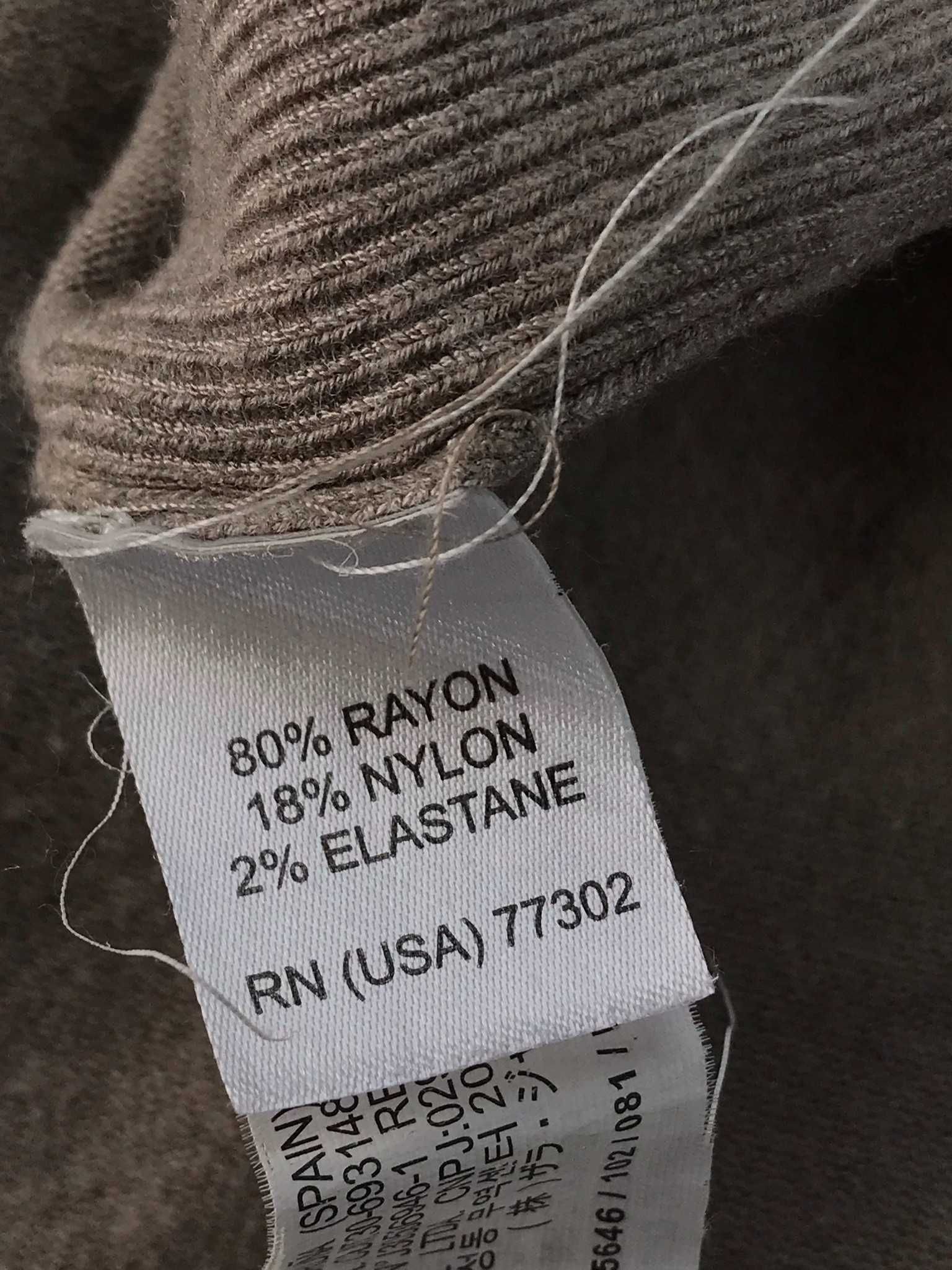 Beżowy kardigan damski rayon nylon Zara L 40 12 nylon elastyna 175 96A